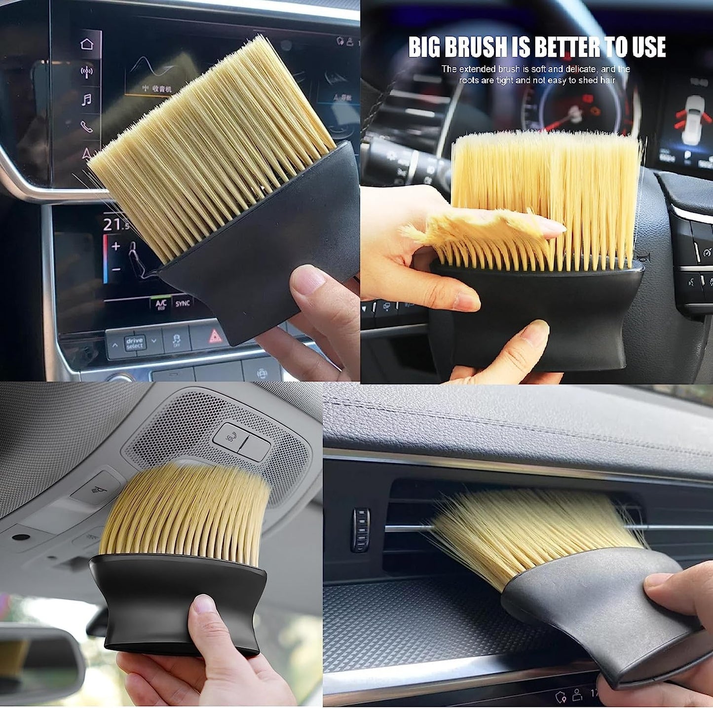 Car Interior AC Vents Cleaning Brush Soft Duster Interior Cleaning Detailing Accessories Dusting Tool for Automotive Accessory Car Cleaning Brush AC Vent Cleaning for Car Dashboard Dust Dirt