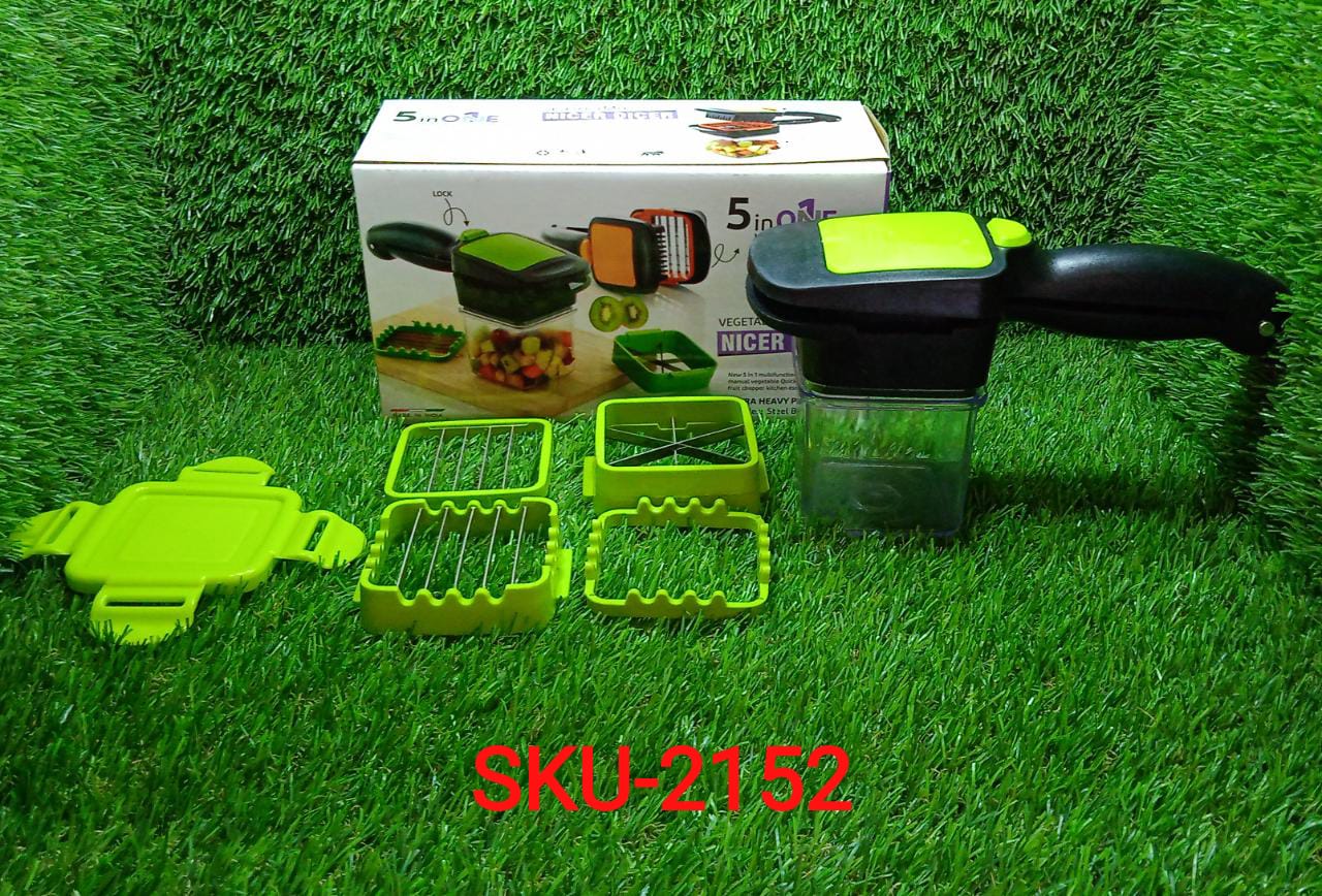 2152 Premium Vegetable Dicer Multi Chopper Set 5 in 1 Cutting Blades DeoDap