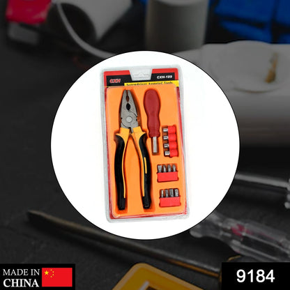 9184 14-Pieces Screwdriver Kit/Screwdriver combo Set Combination Plier For Home Use/For Multipurpose Application DeoDap