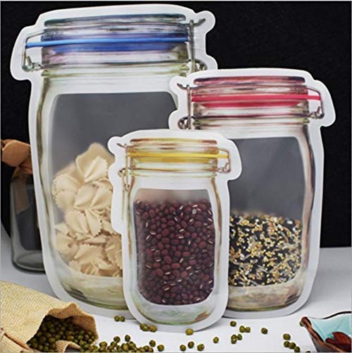 0855 Plastics Transparent Jar Shaped Stand-up Pouch With Zipper DeoDap