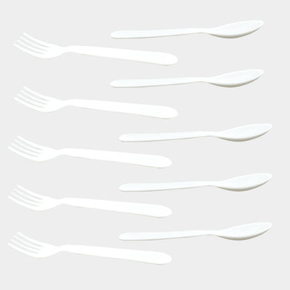 2422 Dinnerware Cutlery Premium Plastic Spoon And Fork Set - 10 pcs DeoDap