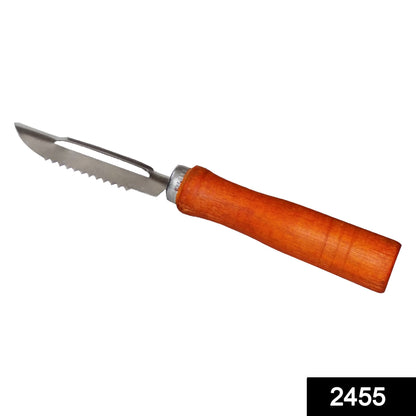 2455 Wooden Handle and Stainless Steel Vegetable Peeler DeoDap