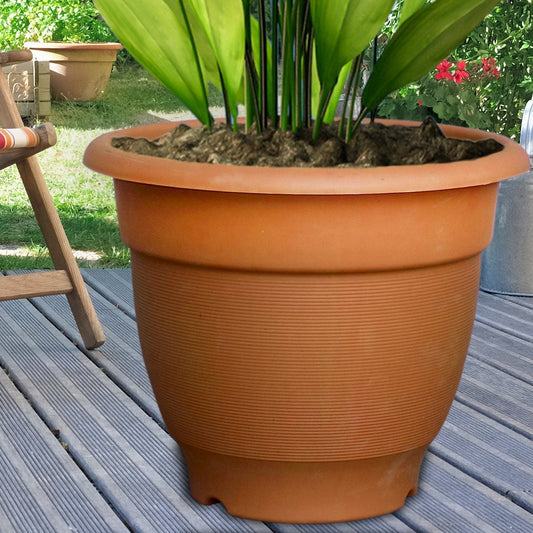 1720 Garden Heavy Plastic Planter Pot Gamla 17x14 inch Color May Vary (1Pc) DeoDap