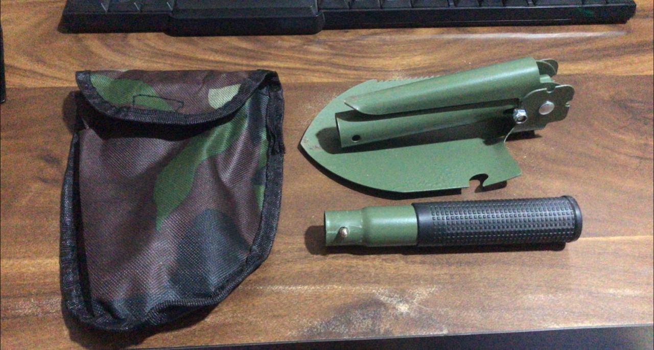 9051 Portable Camping Hiking Garden Mini Folding Shovel with Case DeoDap