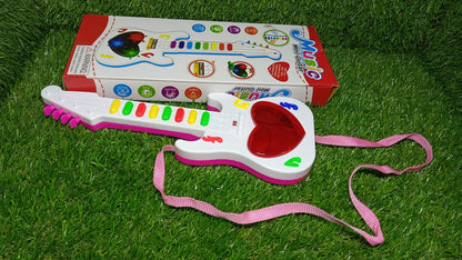 4464 Battery Operated Musical Instruments Mini Guitar Toys and Light for 3+Years Old Kids. DeoDap