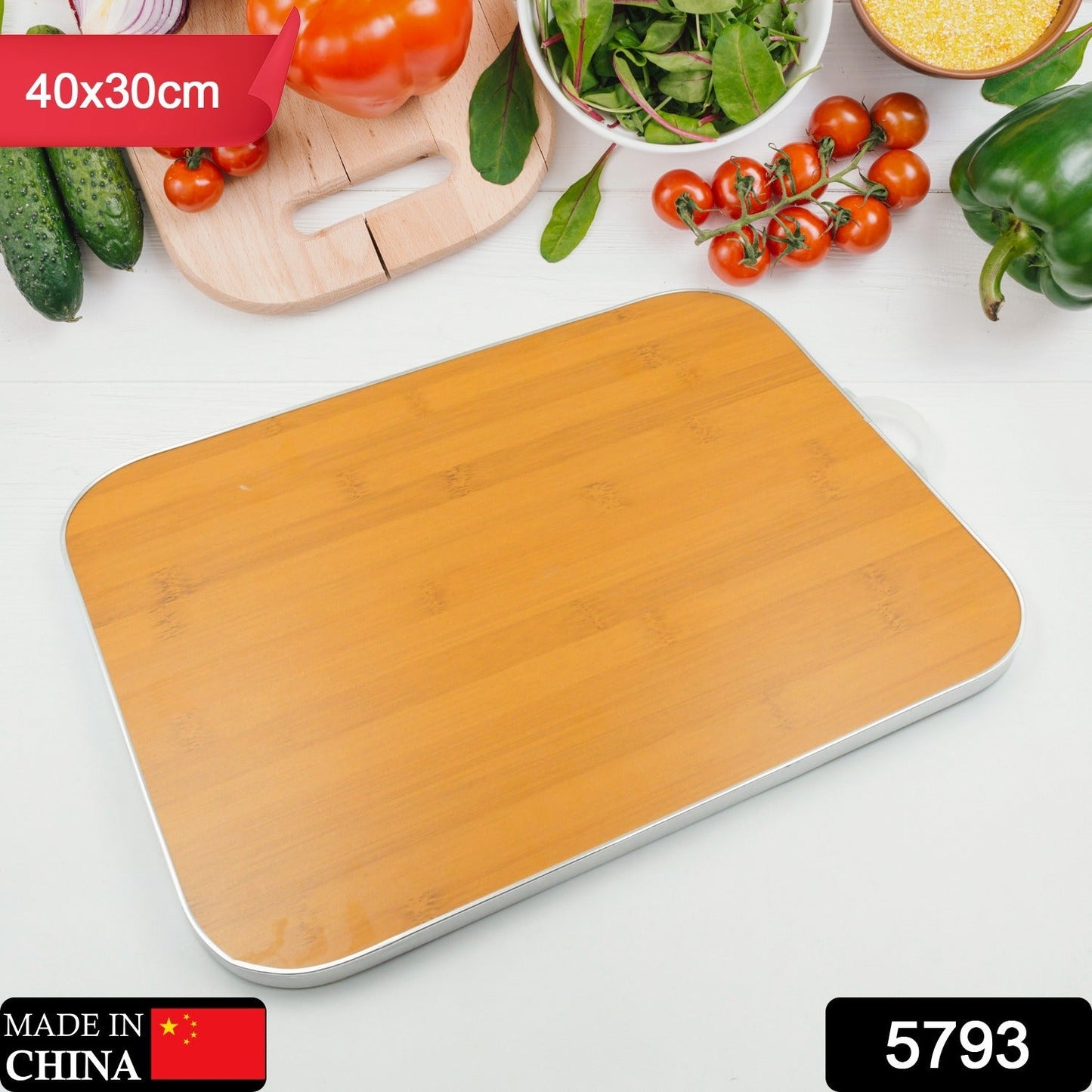 5793 Wooden Chopping Board Big Size Kitchen Chopping Board Household Cutting Board Knife Board Vegetable Cutting and Fruit Multi-purpose Steel Vs Wooden Sticky Board Cutting board For Kitchen Use