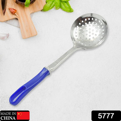 Colander Spoon, Non Slip Hand Polished Thickened Hot Pot Spoon for Kitchen for Restaurant, Stainless Steel Cooking Colander Skimmer Slotted Spoon Kitchen Strainer Ladle with Long Handle for Kitchen Cooking Baking (35 Cm & 34Cm)