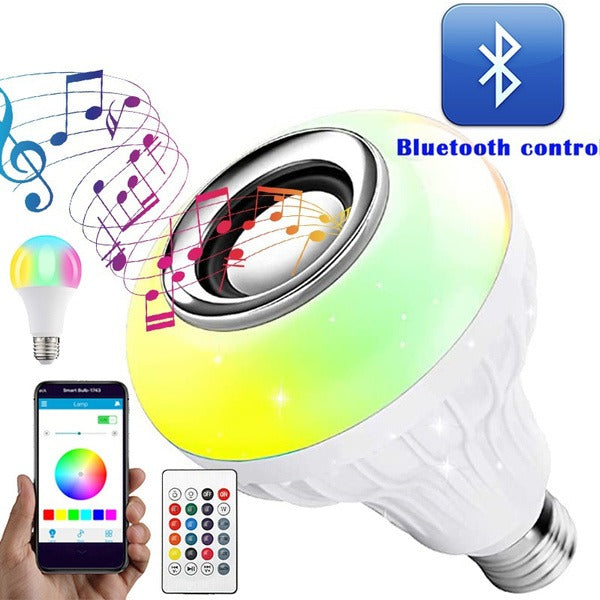 1363 Wireless Bluetooth Sensor 12W Music Multicolor LED Bulb with Remote Controller DeoDap