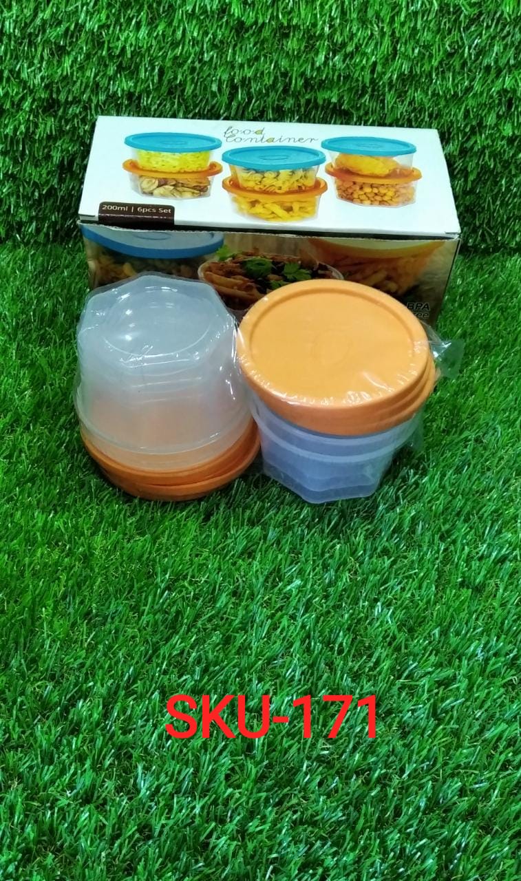 171 Plastic Container Set, 200ml, Set of 6 DeoDap