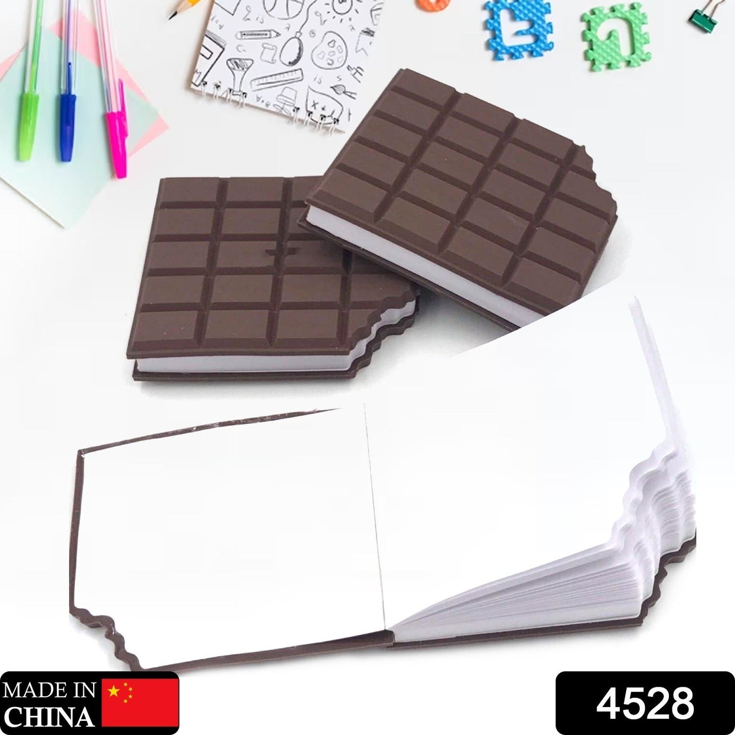 4528 Small Chocolate Scented Diary Memo Notebook in Rectangular Chocolate Bite Shape with Original Chocolate Smell Personal Pocket Diary, Dairy book with Plain Pages for Kids